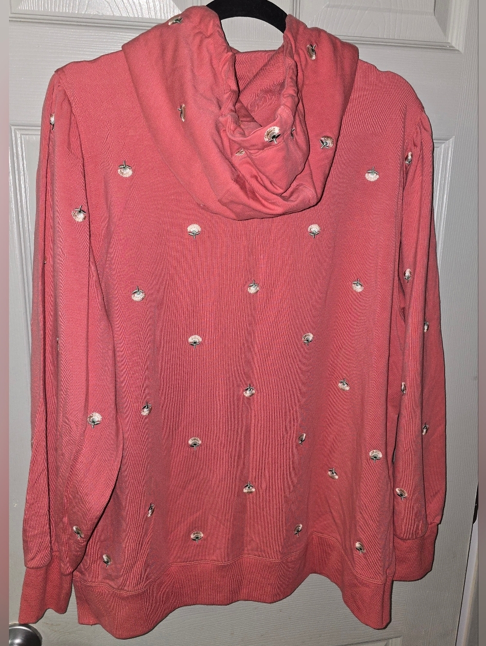 Summersalt Softest French Terry Puff Sleeve Zip Hoodie Floral Embroidered XL - Picture 5 of 8